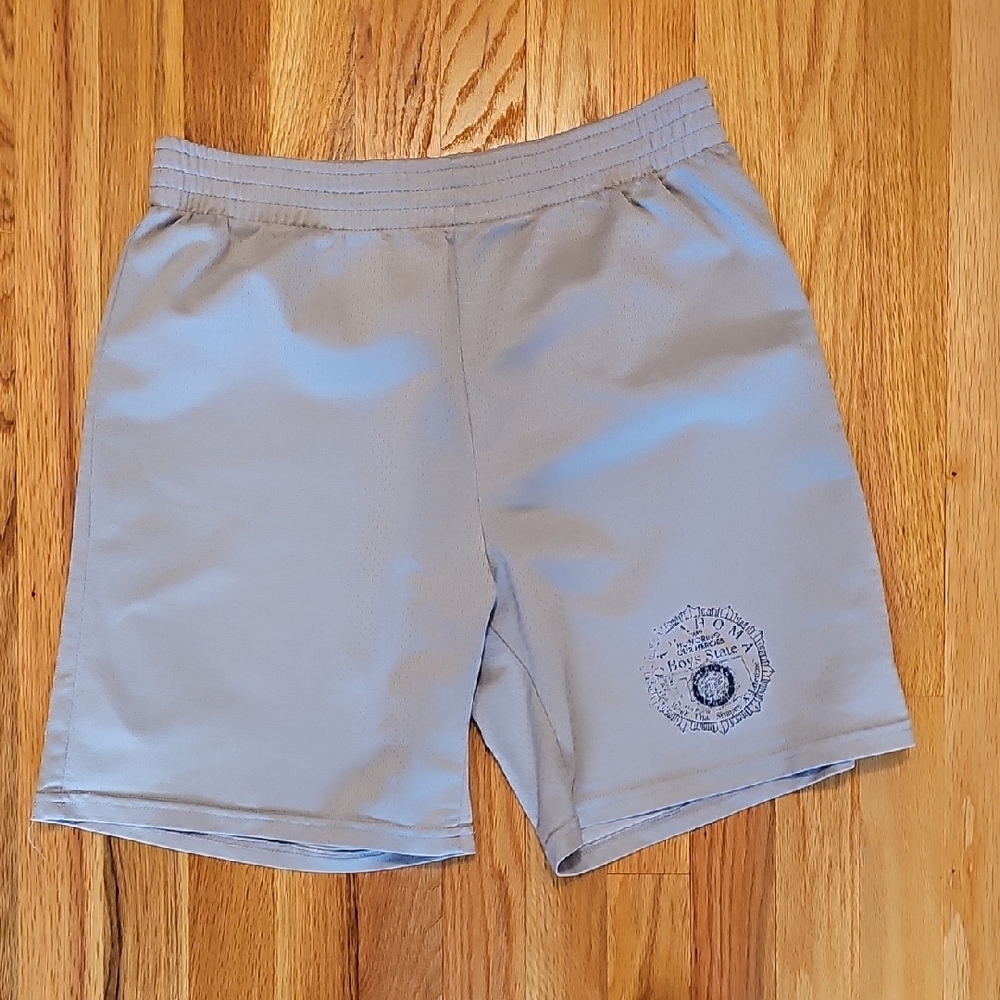 Gray Athletic Shorts with Logo